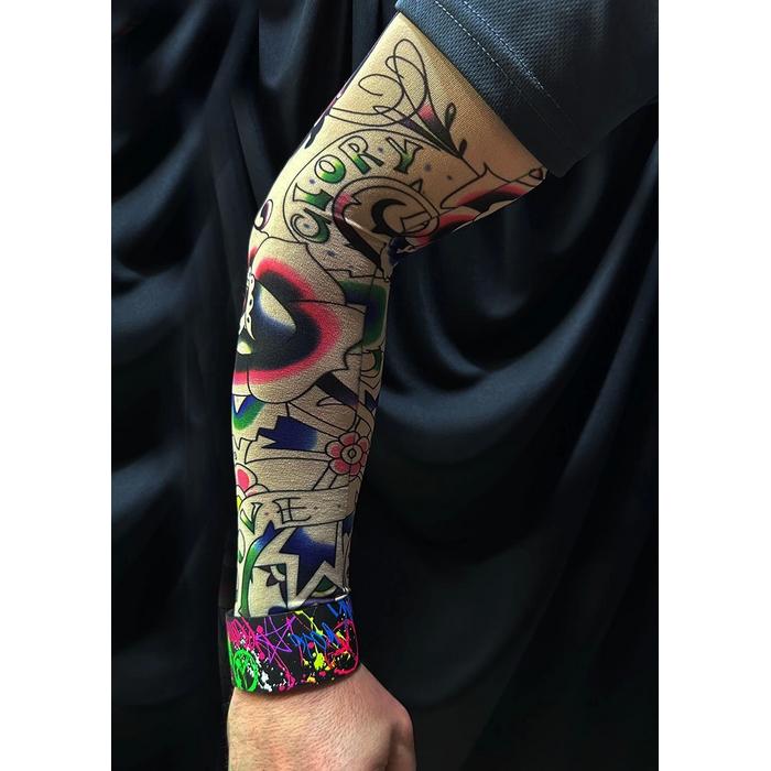Giyilebilir Kol Dövmesi Çorap Dövme 3d Baskılı Kol Bacak Dövme 2 Adet Model 14
